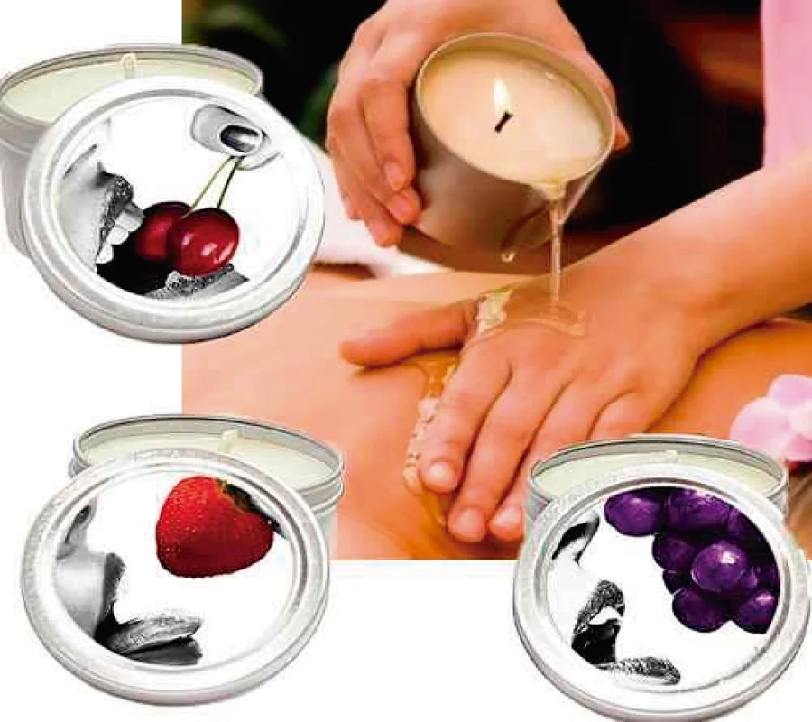 Masaje con velas aromáticas calientes sobre la piel